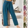 Pants For Women Trendy Dressy Women'S Pants Solid Elastic Waist Pant High Waist Wide Leg Regular Fit Pants Calcinhas Feminina