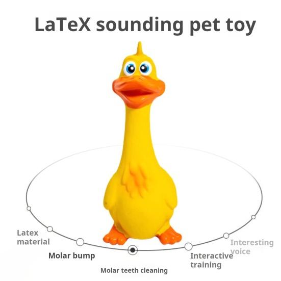 Latex Chicken Squeaky Dog Toy Funny Cartoon Duck Safe Non-Toxic Teething Toy Bite-Resistant Pet Interactive Toy Screaming Sound Pet Toys for Dogs