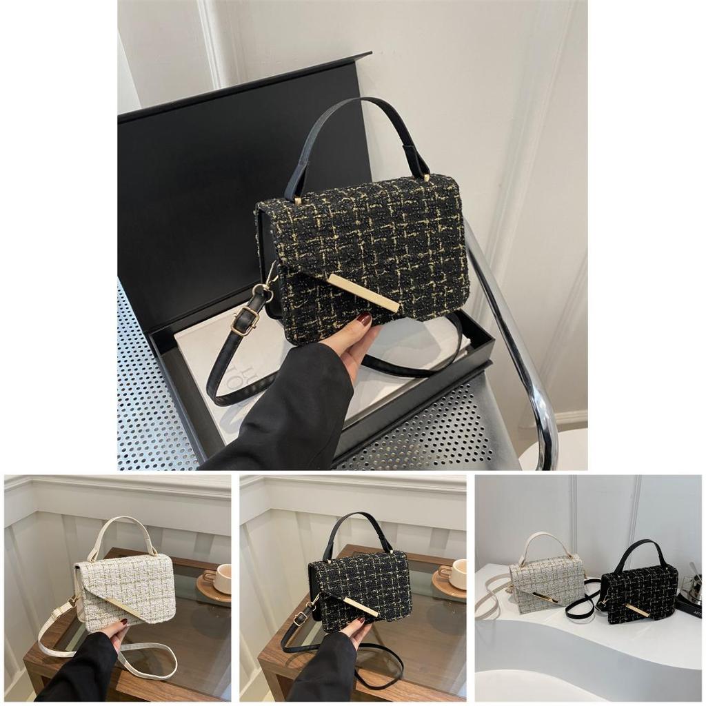 Fashion Plaid Woven Texture Handheld Small Bag For Women With Trendy Design For Daily Use
