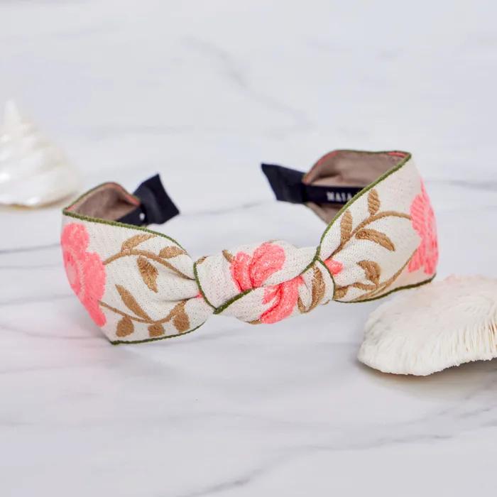 Maia Vine Rose Fluorescent Headband-Black