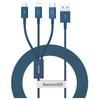 Baseus Superior Series 3-in-1 USB Cable, USB To Micro USB / USB-C / Lightning, 3.5A, 1.5M (Blue)