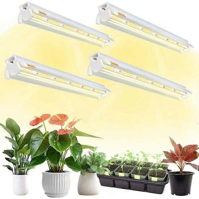 Plant Lights for Indoor Growing Seedlings - 16 in Long, 4-Count (10W x4) Full Spectrum T5 Grow Light Bars for Seed Starting, 4000K White LED Grow Lamp