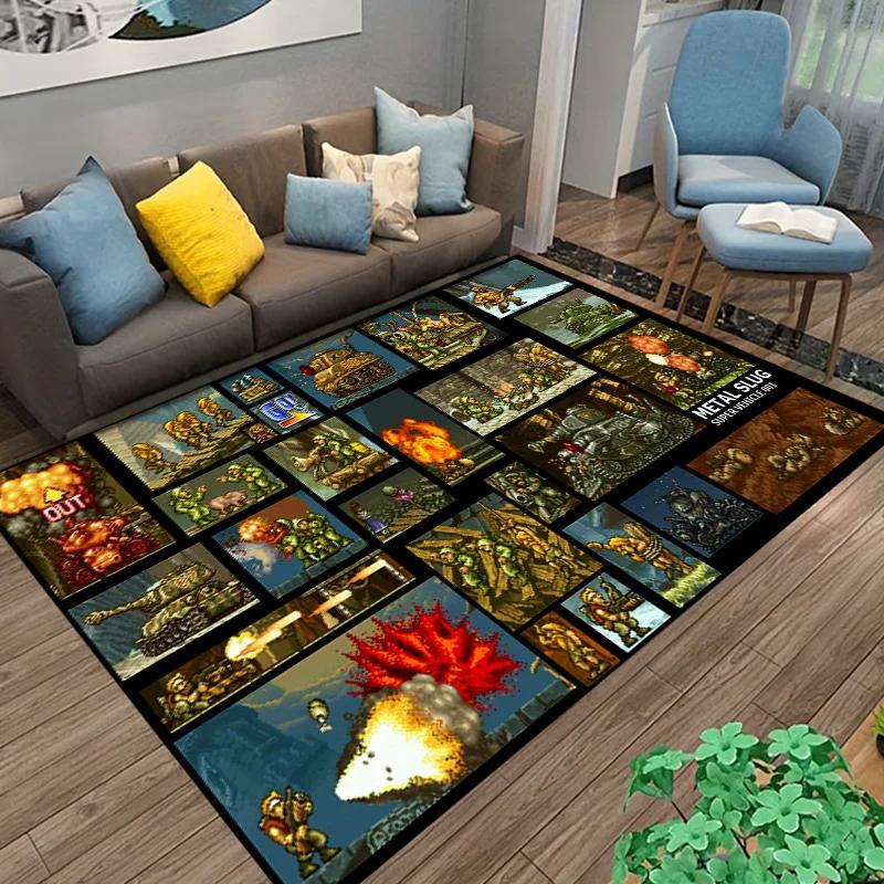 Retro Game Metal-Slug Gamer Cartoon Carpet Rug for Home Living Room Bedroom Sofa Doormat Decor,kids Area Rug coffee tables