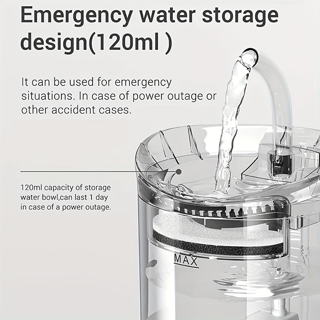60,87 унций Умный диспенсер для воды для кошек с краном, диспенсер для воды для собак, прозрачный диспенсер для воды, фильтр-кормушка для воды для домашних животных