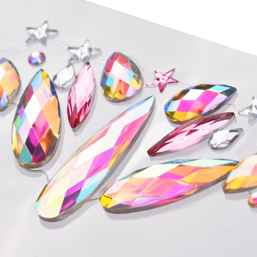 9 комплектов DIY наклейки для лица драгоценные камни русалка лицо драгоценности наклеить на кристалл горный хрусталь фестиваль лицо