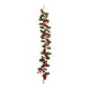 3.2FT Red Berry Christmas Garland with Green Leaves Artificial Christmas Garland Fireplace Table Centerpiece