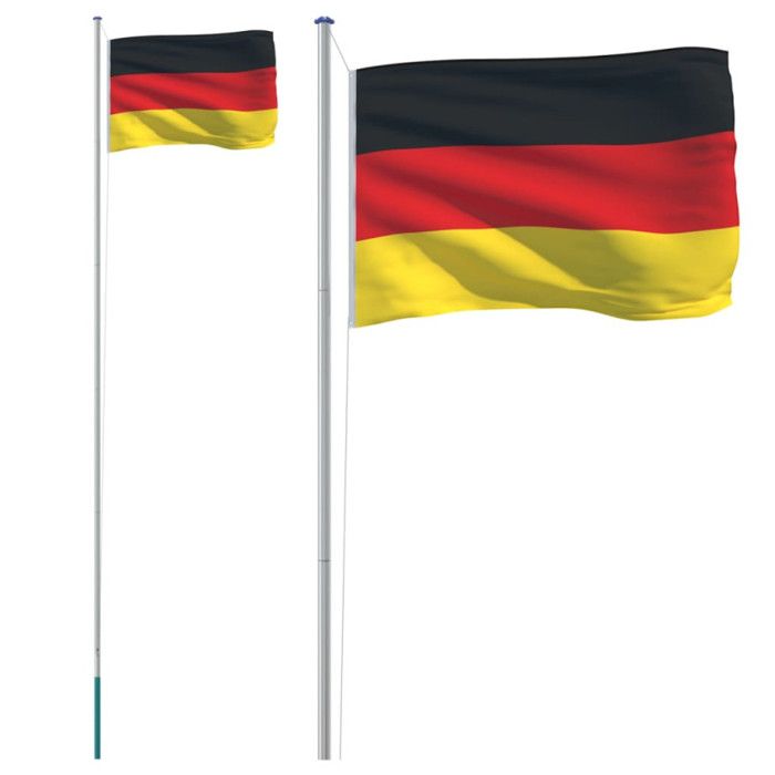 VidaXL Drapeau de l'Allemagne et mât 6,23 m Aluminium 3147090