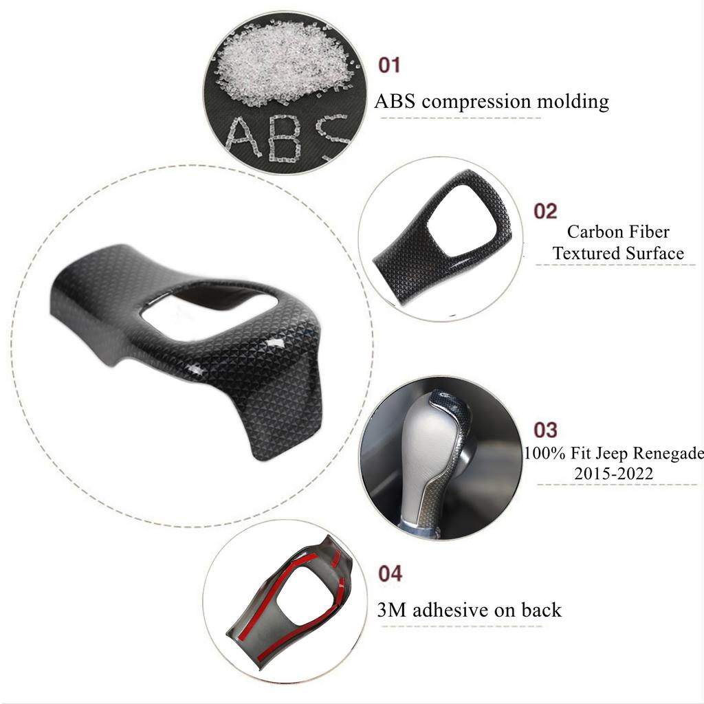 Ручка рычага переключения передач, декоративная крышка для Jeep Renegade 2015 2016 2017 2018 2022 салона автомобиля
