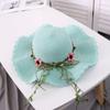 Wide Brim Beachside Sun Hat Fishing Cap Summer Beach Hat Portable Flower Lafite Straw Hat  Outdoor