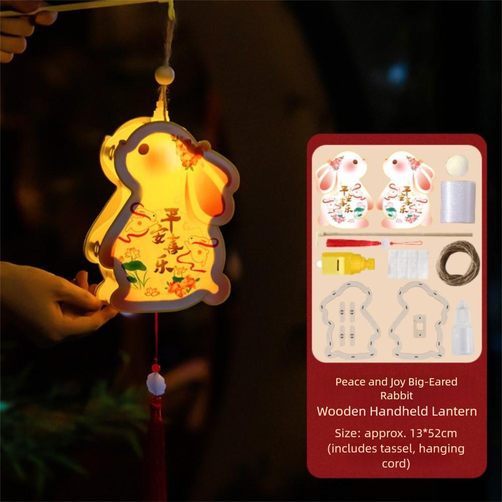 Chinese Middle Autumn Festival Lantern Paper Rabbit Lantern Women Children