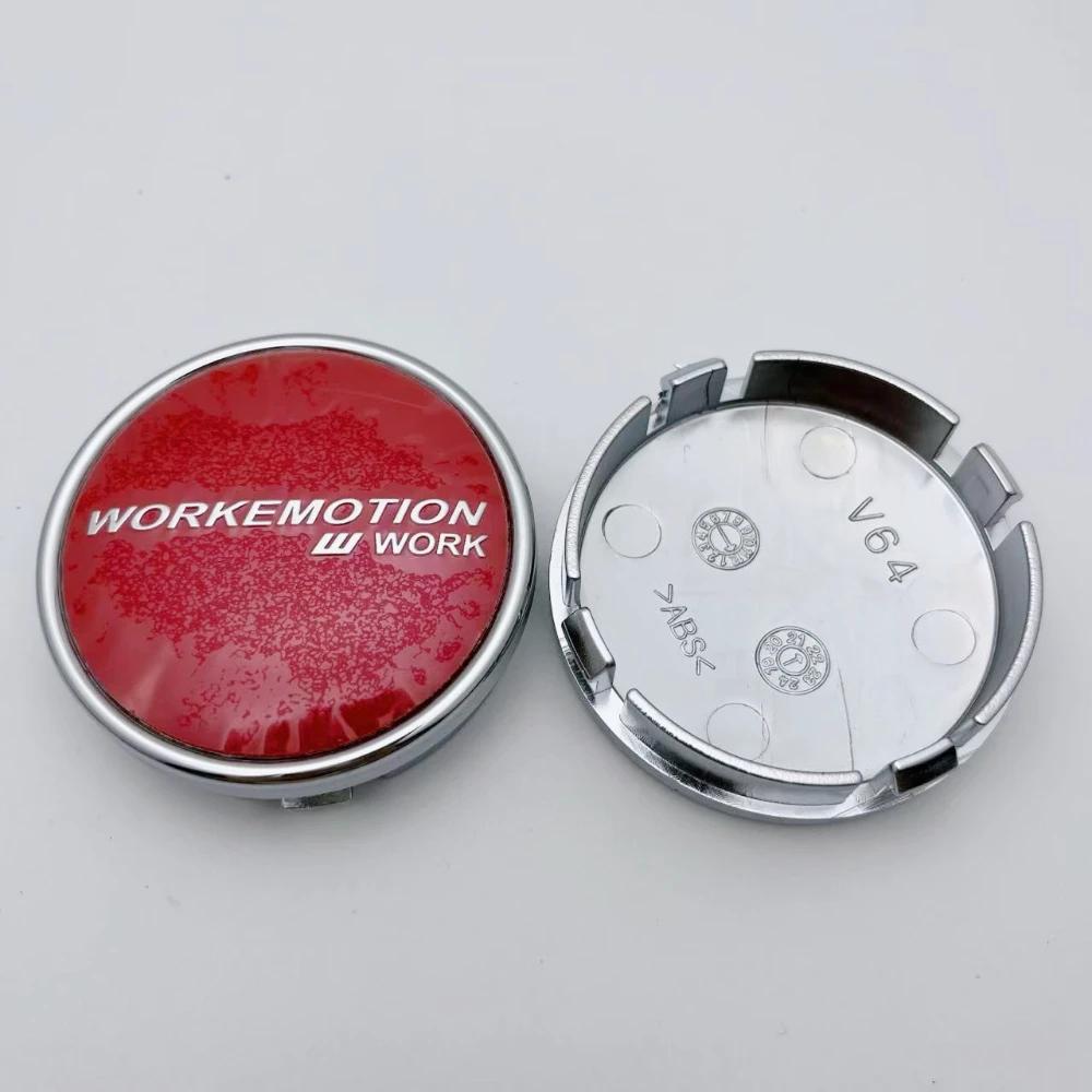 4pcs JDM W Work Emotion Logo Badge Car Wheel Center Caps O.D 64MM I.D 61MM Rim Hubcaps Cover Wheels Hub Cap Replace Accessories