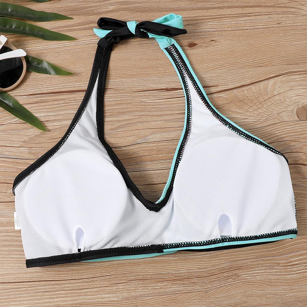 Женский сексуальный купальник из двух частей, однотонное бикини с разрезом