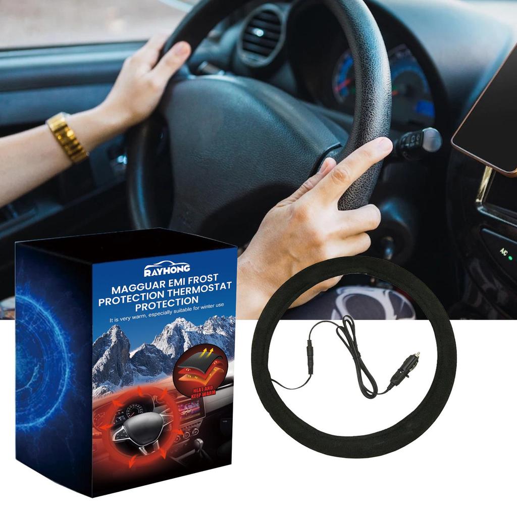 Rayhong Heated Non-Slip Universal Steering Wheel Cover - Quick Hand Warmer & Protector