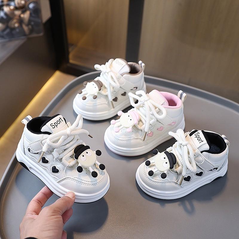 Kids Cartoon Sneakers Boys Girls Fall High Top Velcro PVC Sole Lightweight Comfortable Casual Shoes