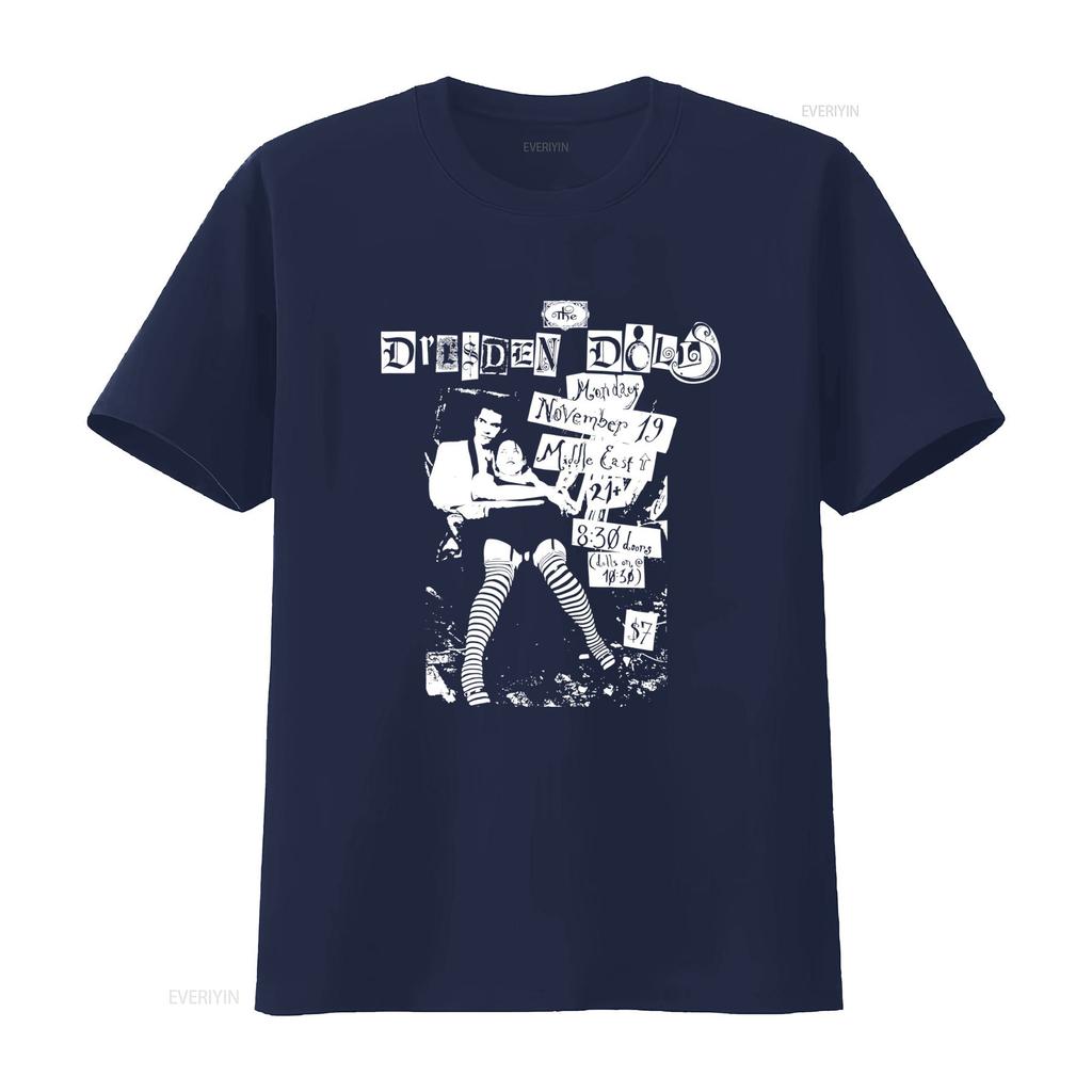 the Dresden Dolls T Shirt Vintage Rock Concert Design For Fans Cool vintage Washed Unisex graphic Versatile fashion Stretched