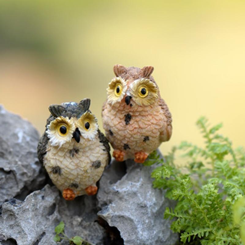 62KD Bird Miniature Figurines Resins Statue Desktops Sculpture for Garden Landscape Birthday Party Gift