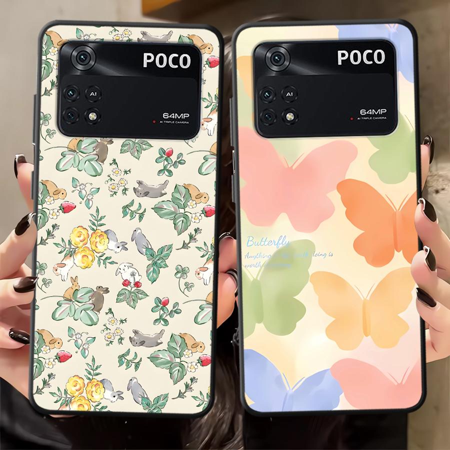Cartoon Butterfly Case for Xiaomi Poco F8 M5 C61 C50 F1 X3 X4 X5 X7 Pro C75 F3 M3 M4 M7 C71 Funda Phone Cover