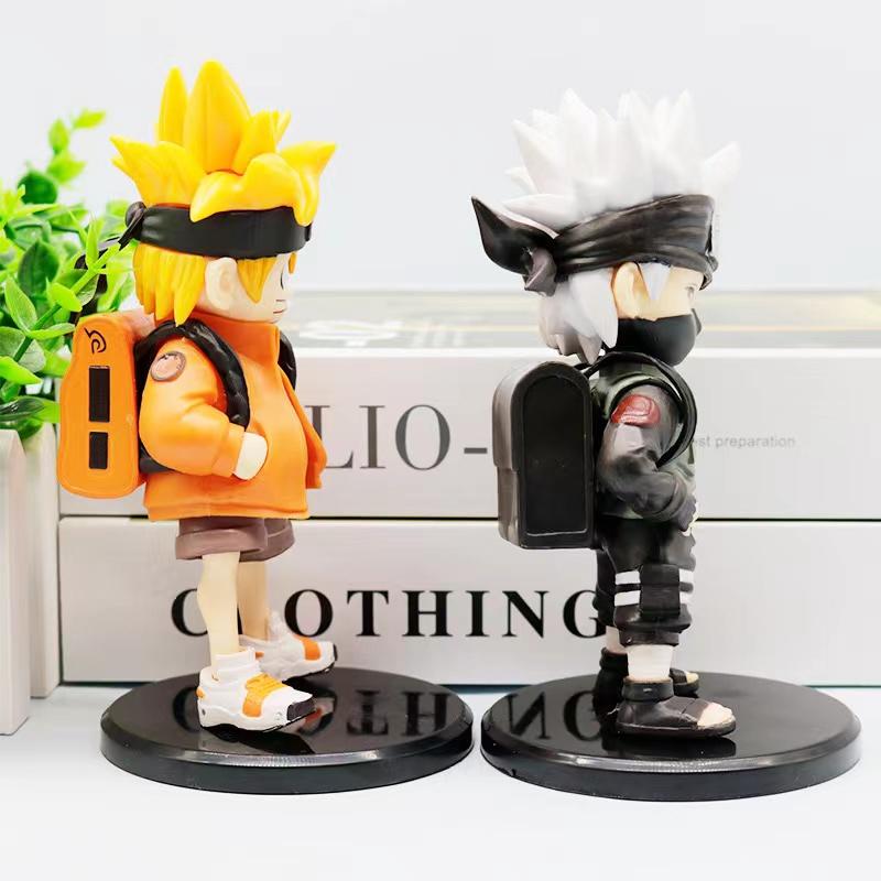 Hatake Kakashi Naruto Uzumaki Q Edition Figure Backpack Model Creative High-value Doll with Base Car Desktop Ornaments