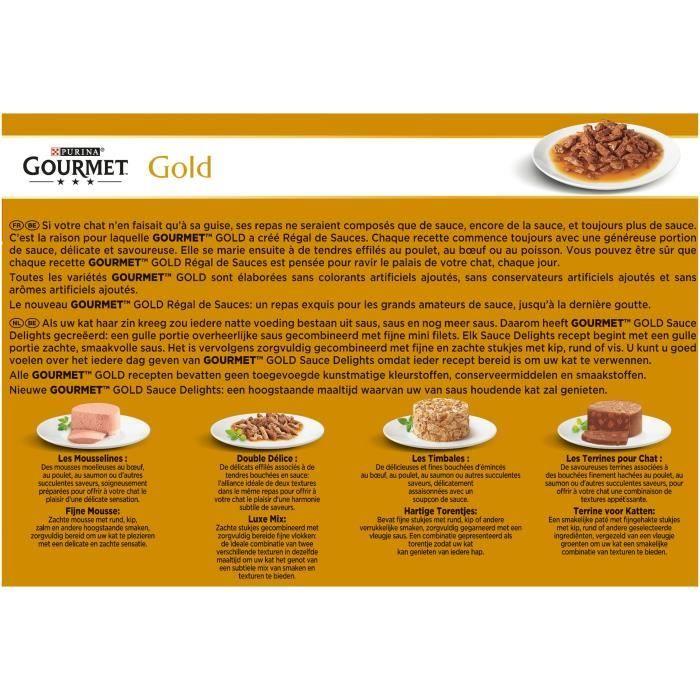 GOURMET Gold Pâtée Régal de Sauces - Pour chat adulte - 12 x 85 g