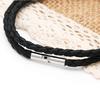 3MM Black Braid Wax Cord Men DIY Pendant Necklace Jewelry Making Handmade Leather Rope Steel Clasp String Chain