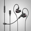 Dual Mic Wired Headset in-Ear Earpiece Headset Stereo Wired Earbuds Wired Earphone  Listen To Music