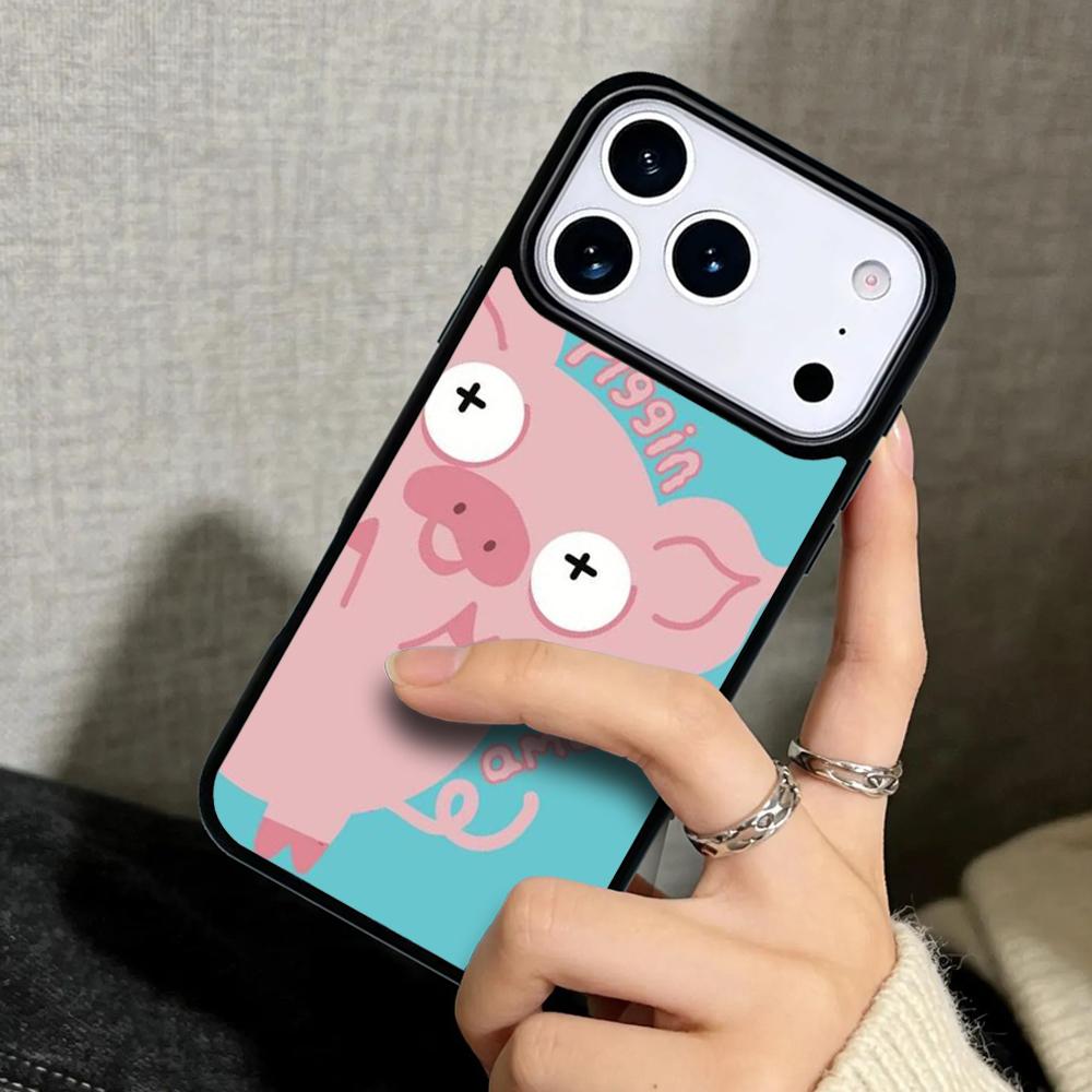 Чехол Case для iPhone 17 Air 16 Pro Max 15 Plus 11 13 Mini 14 12 Задняя крышка телефона милая свинка