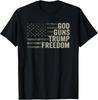 Бог Оружие Трамп Свобода - Забавная Камуфляжная Футболка Pro Gun Флаг США