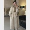 Eco-Friendly Women's Fur V-Neck Leather Winter Coat - 2024 New Style