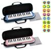 Set of 2 Suzuki Melodion Melodicas One One Pink FA-32B/FA-32P 32-Key (Includes Do-Re-Mi Stickers) - Blue,