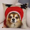 Cute Pet Animal Pillowcase Decorative Cute Puppy Chihuahua Pillowcase Soft Plush Cushion Cover for Car Sofa Home 45x45cm