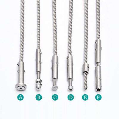 Нержавеющая сталь 304, резьба для перил, обжимной трос, натяжитель троса, концевой зажим приемника, крестообразный зажим, такелажное оборудование