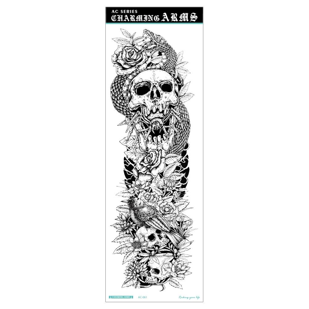 Waterproof Full Arm Tattoo Sticker - Trendy Floral Design