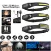 Powerful COB LED Induction Headlamp Built-in Battery USB Rechargeable Head Flashlight Outdoor Camping Fishing Riding Headlight