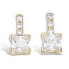 [L1841] - Gold Plated 'Celestina' White Gold Earrings - 12x6 Mm