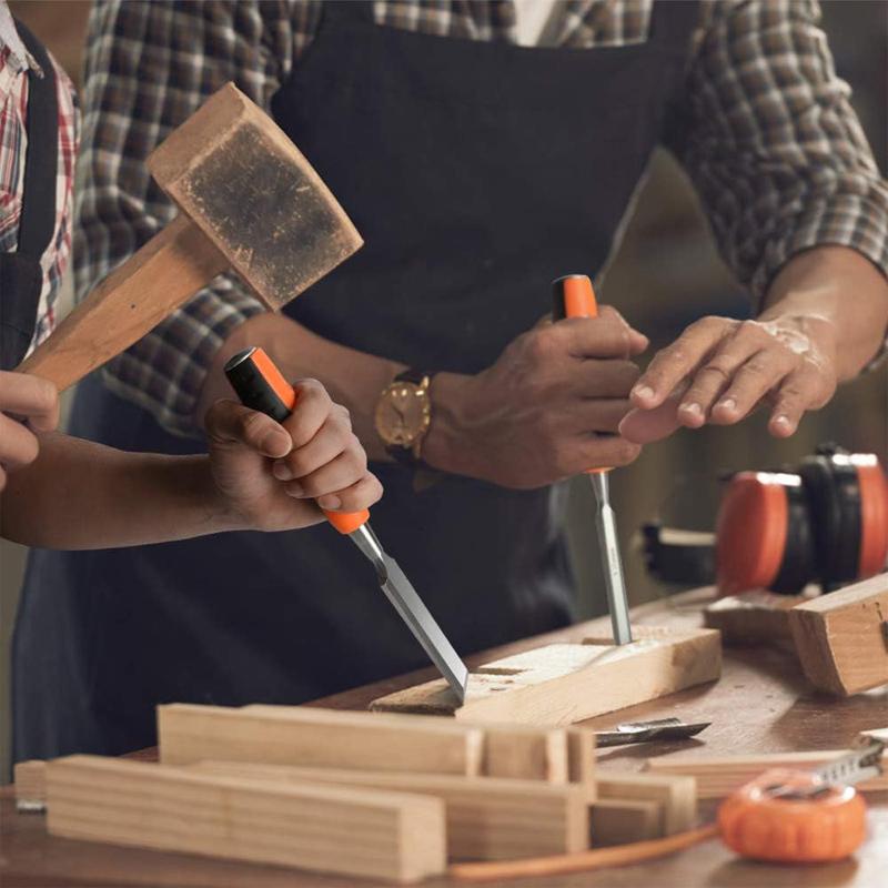 Профессиональный набор из 4 деревянных стамесок 6/12/18/25 мм для деревообработки, плоские стамески, набор инструментов для резьбы по дереву и резьбы по дереву