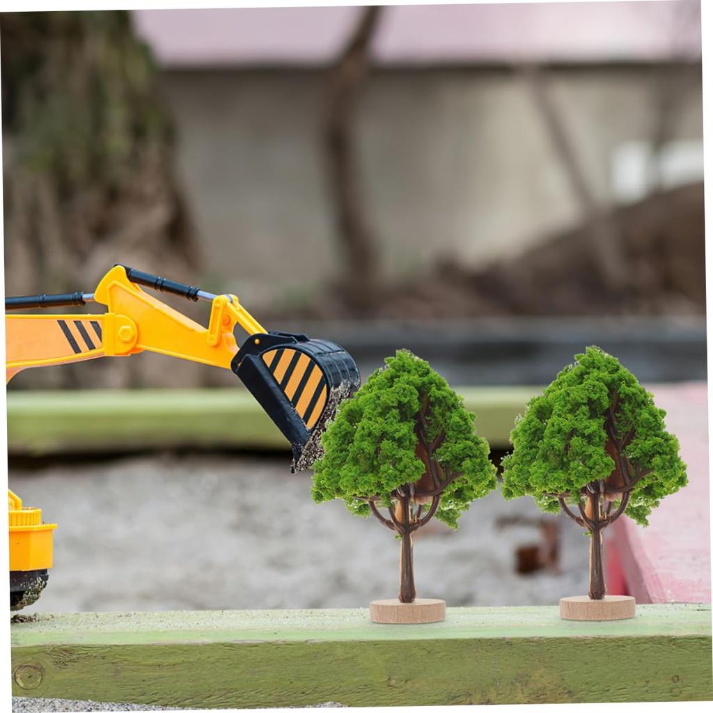 minkissy Miniature Model Tree Durable Artificial Plastic Road Trees for Architectural and Micro Trees 5-Piece Set, Dioramas, Models, Crafts,