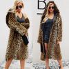 Осень и зима новая женская шуба модная европейская и американская популярная шляпа-федора леопардовый принт длинное пальто свободное универсальное тренч