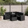 VidaXL Garden Lounge Set 6 Pcs with Cushions Black Braided Resin 3269155