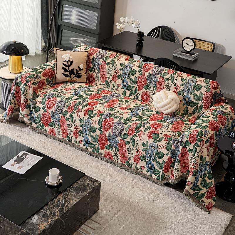  Christmas Cartoon Sofa Cover Cloth Towel Anti Cat Scratch and Anti Slip Sofa Cover Skin Friendly Suitable for All Seasons