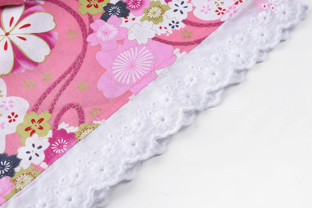 ReliBeauty Yukata Dress for Perfect for Fireworks Displays and Summer Stylish and Includes Heko Obi Floral Size 160 Girls, Separate, Glittery, Lace,