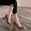 Leopard Print High Heels Women's Shoes Square Toe Stilito Ladies Pumps Quick Delivery 2025 Trend 39 Wholesale With Discount Shoe