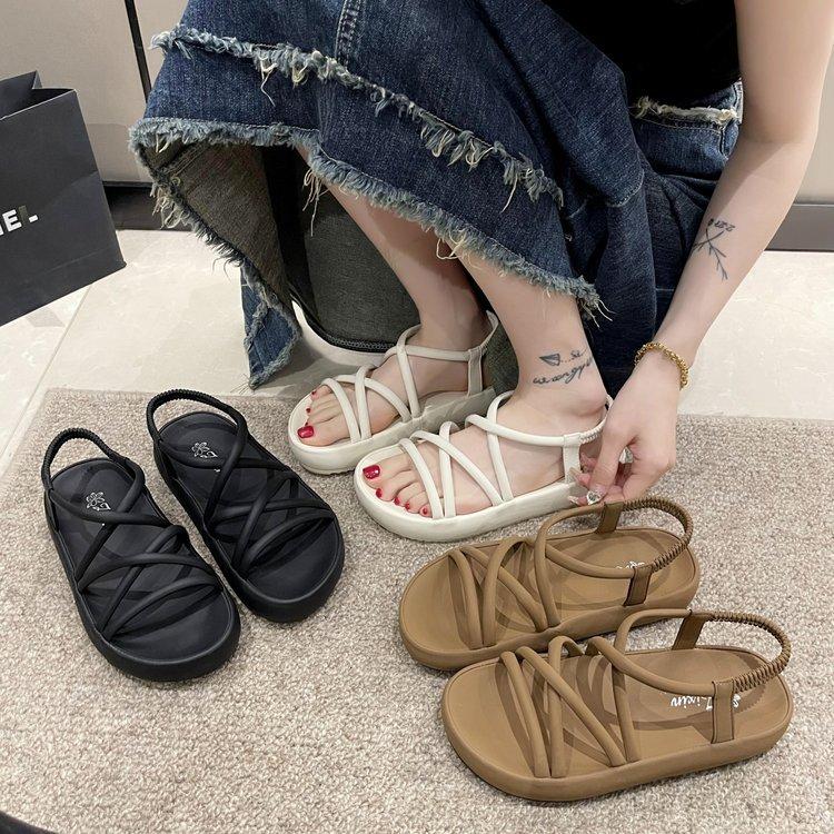 Лето 2024 Новая римская мода Сандалии от-кутюр Женские с юбками Сказочный ветер Платформа Пляжная обувь Женская