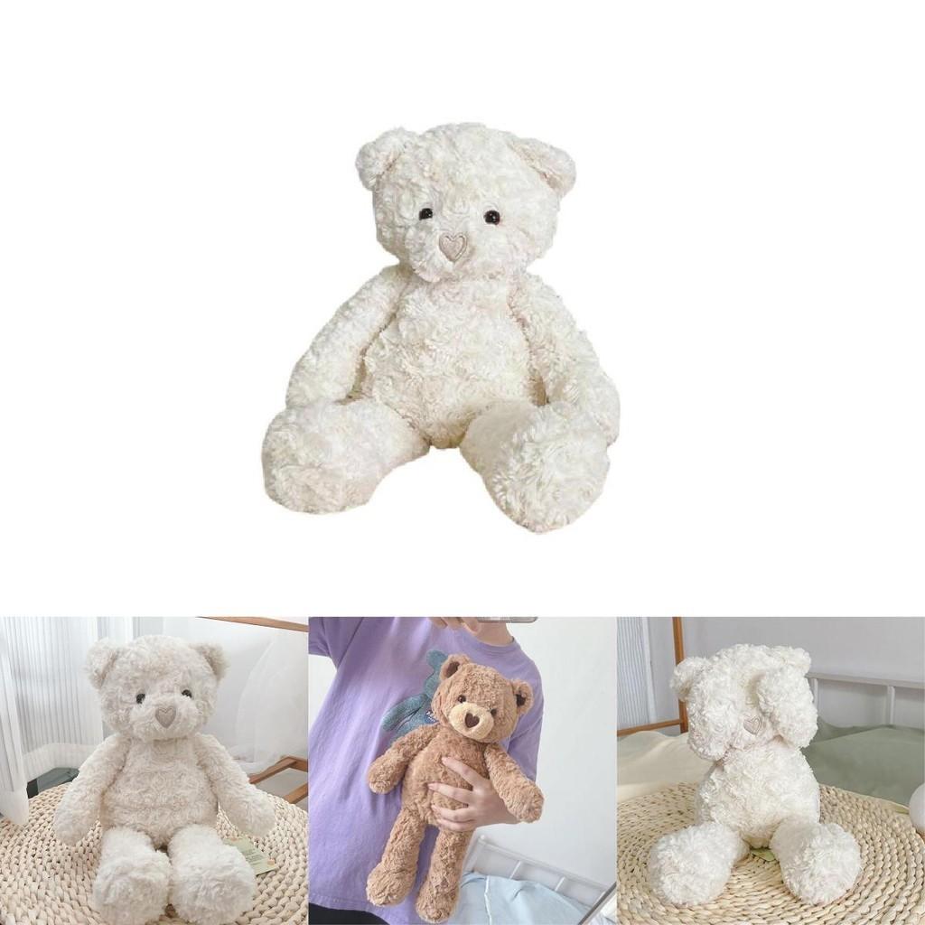 Очаровательная плюшевая игрушка-мишка в форме сердца для успокаивающего комфорта, 16,5 дюймов в высоту, с длинным пушистым коричневым мехом