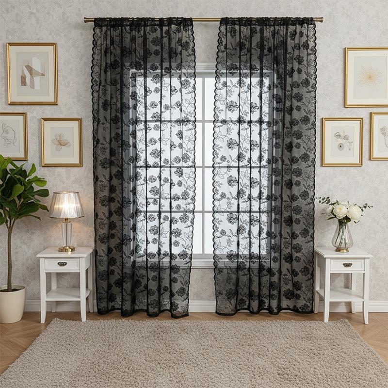 Французская корейская волна кружевная марлевая штора гостиная спальня балкон штора вышивка перегородка готовая штора