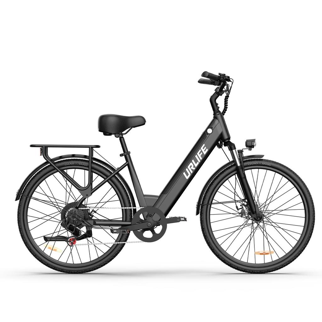 URLIFE E26 Urban Commuting E-Bike With TowSeat 36V13Ah Battery 350W Motor Eiectric Bike 26 Inch City Fat Tire Electric Bicycle