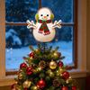 Vivid Felt Tree Ornament Wool Christmas Topper, Cute Snowman/Santa Claus Treetop with Topper Spring Base, Holiday Xmas Decoration for Home Party Decor
