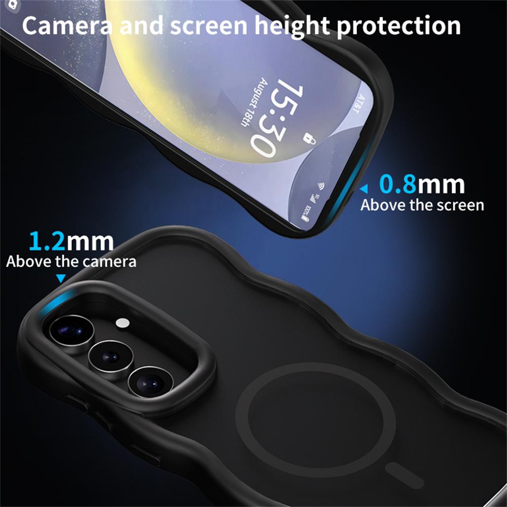 For Samsung Galaxy A16 5G/A16 4G Magnetic Case TPU + PC Phone Back Cover Skin Touch Wave Shape