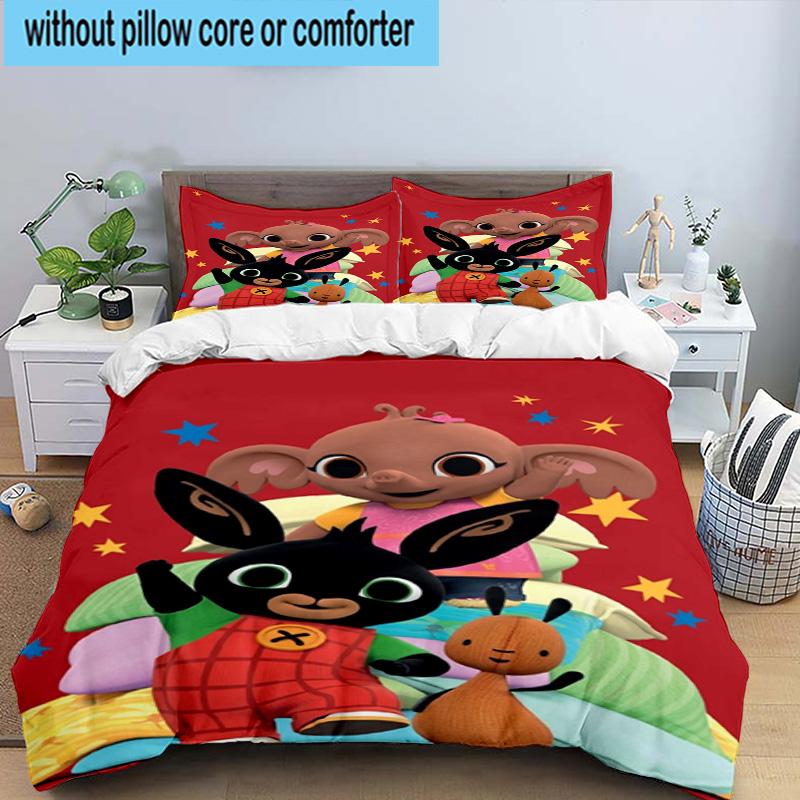 3PCS Bunny And Friends Adventure 3pcs Bedding,Including 3PCS Duvet Cover And 2pcs Pillowcases Perfect for Christmas,Ideal for Bedroom, Dormitory