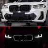 LED White Light Gloss Black Car Front Bumper Kidney Grill Grilles For BMW X3 X4 G01 G02 2022-2024 LCI ABS Car Styling Bodykits