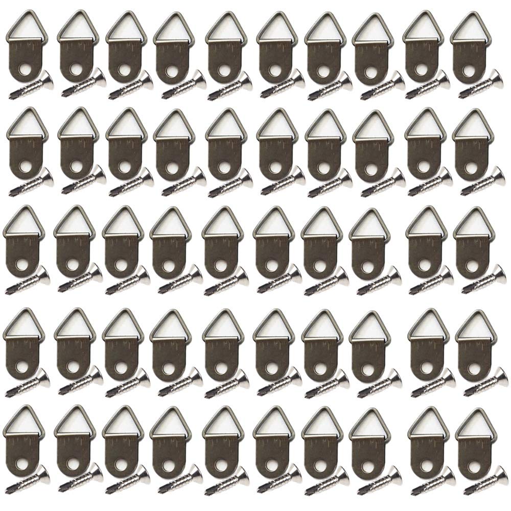 Rubonarie Picture Frame Hanging Hardware, Triangular Hanging Hooks, Bill Hooks, Triangular Hanging Hardware, Triangular Hanging Hooks (Set of 100)